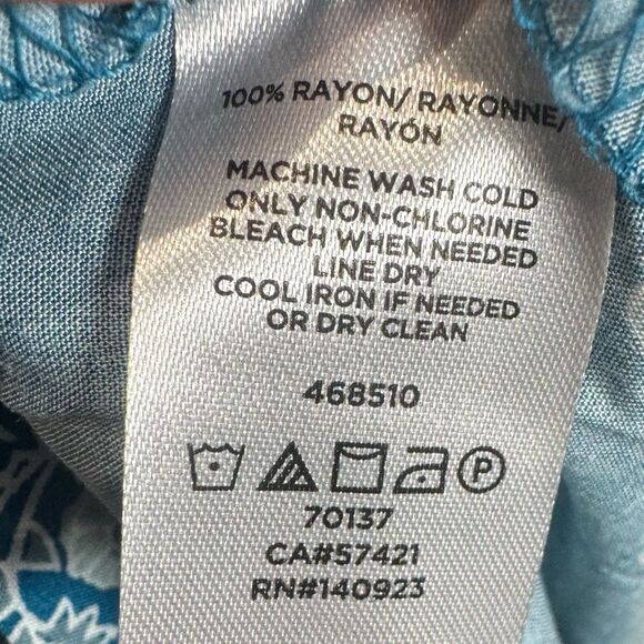 Loft teal blue button front belted shirt dress size large NWT - Picture 7 of 8